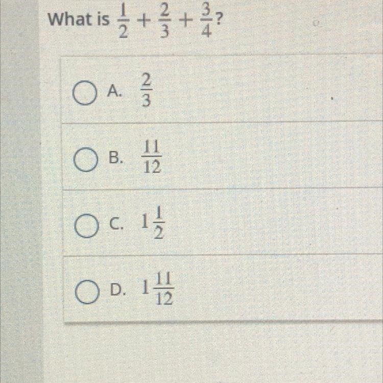 1/2 + 2/3 + 3/4, as a fraction-example-1