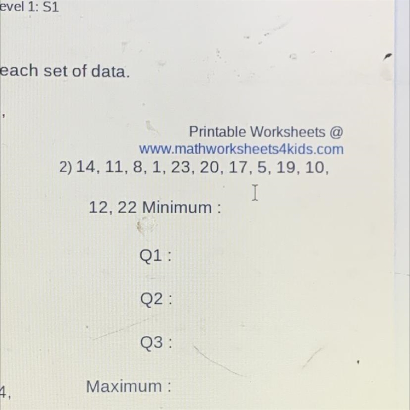 Write the fve-number summary for each set of data-example-1