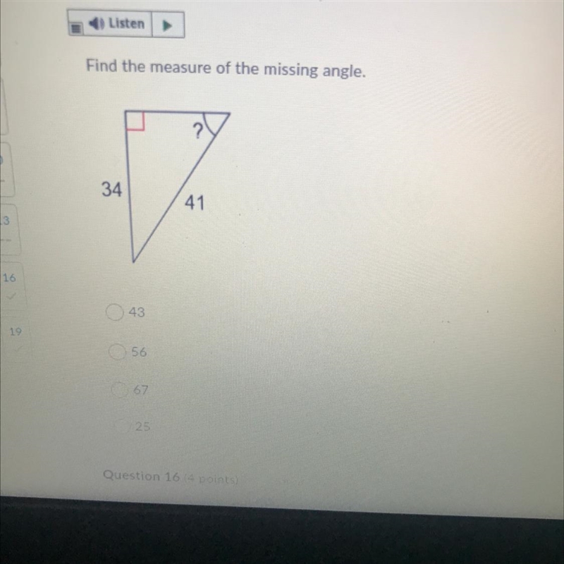 Find the measure of the missing angle Help please-example-1