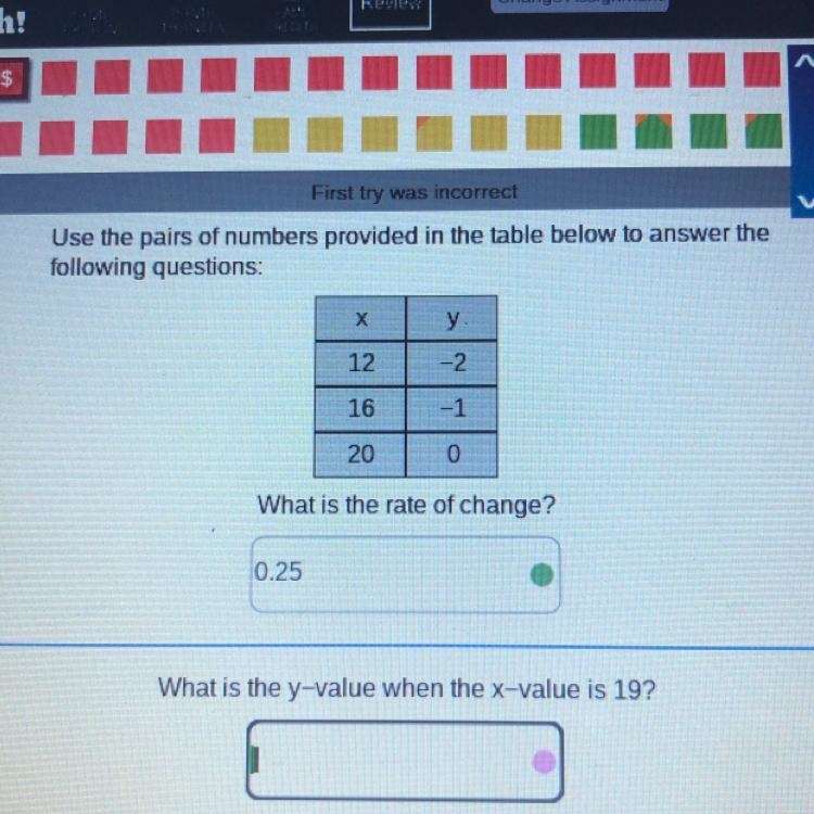 What is the y-value when the x-value is 19?-example-1