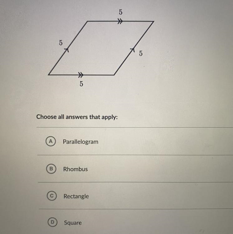 What kind of quadrilateral is the shape shown ? Please choose correct answers that-example-1