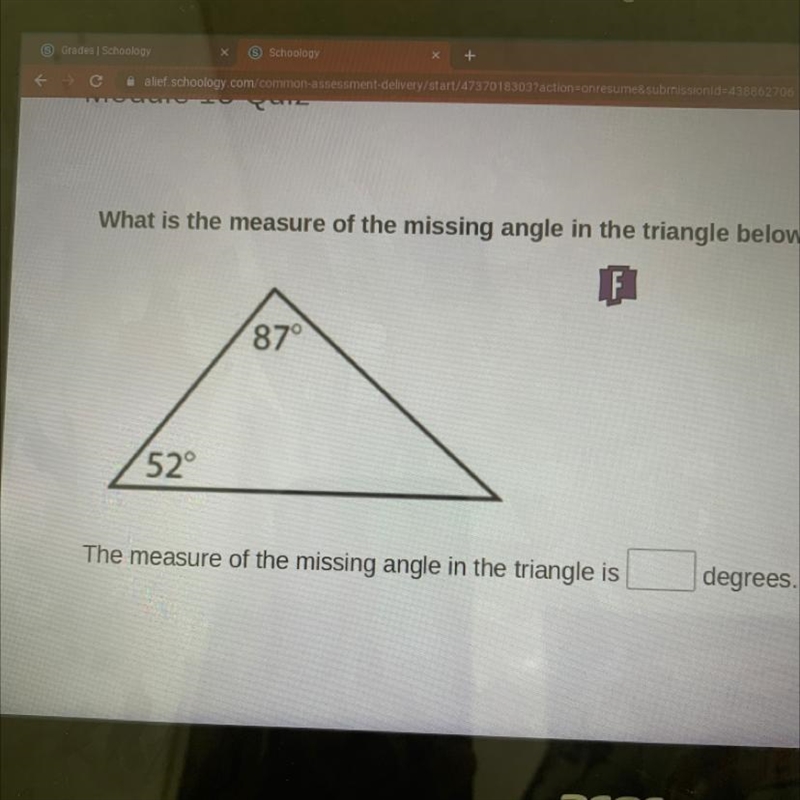 What is the measure of the missing angle-example-1