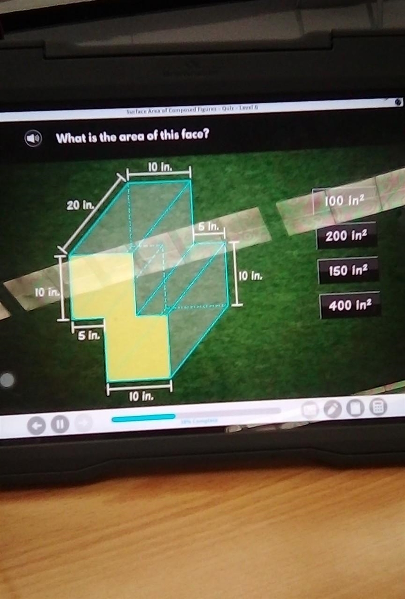 What is the area of this face? ​-example-1