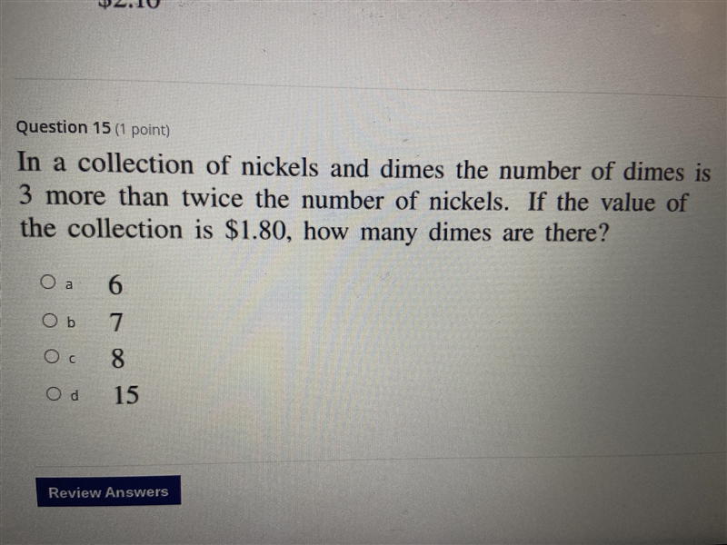 In a collection of nickels and dimes the number of dimes is 3 more than twice the-example-1