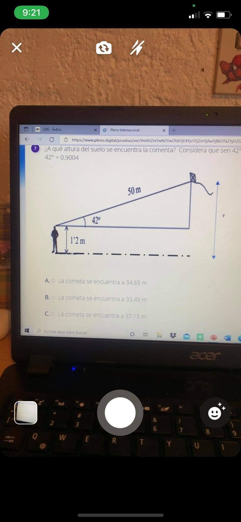 (URGENT I NEED THE PROCEDURE) At what distance from the floor is the kite?, consider-example-1