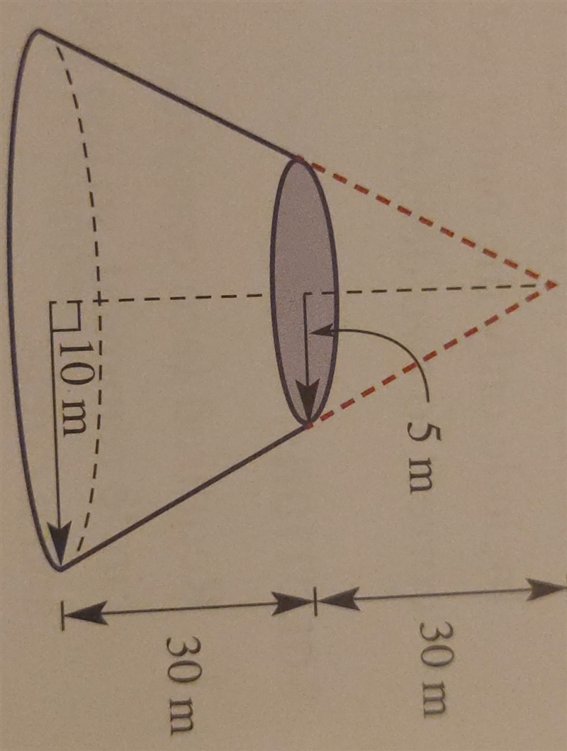 10 A frustum is a portion of a solid. The frustum shown opposite is formed from a-example-1