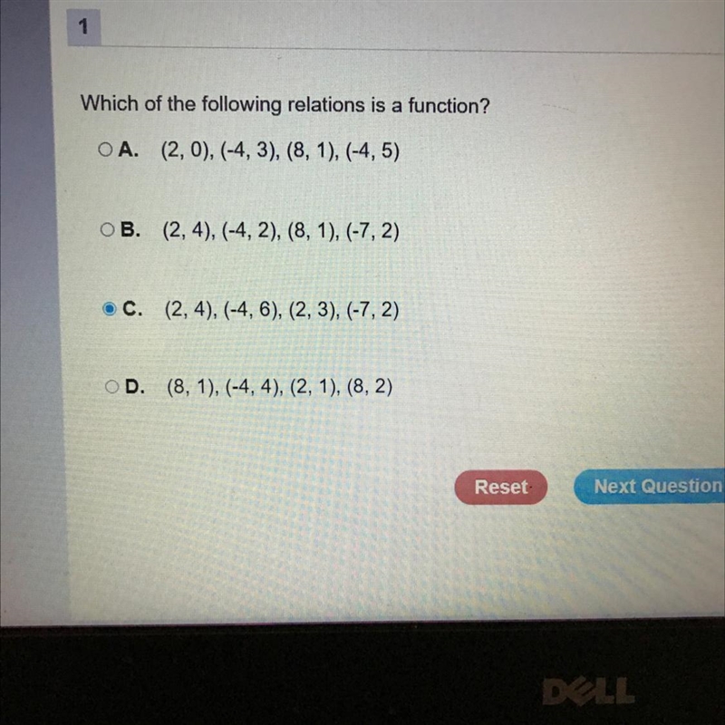 Which of the following relations is a function-example-1