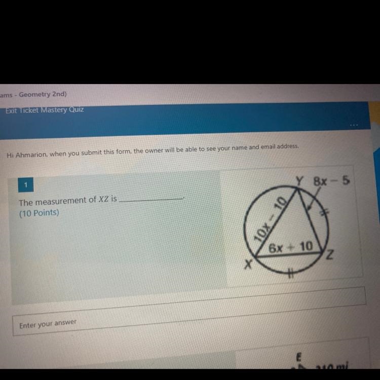 What is the measurement of XZ?-example-1