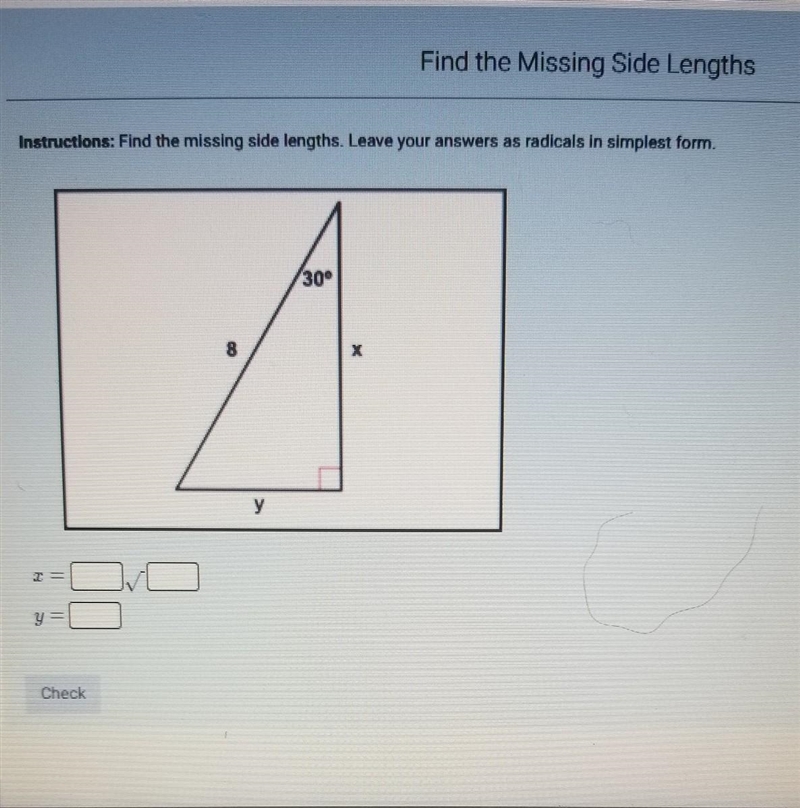 Find the missing side lengths​-example-1