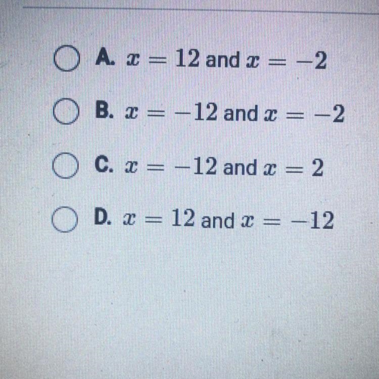 Solve |x - 5| = 7 ......-example-1