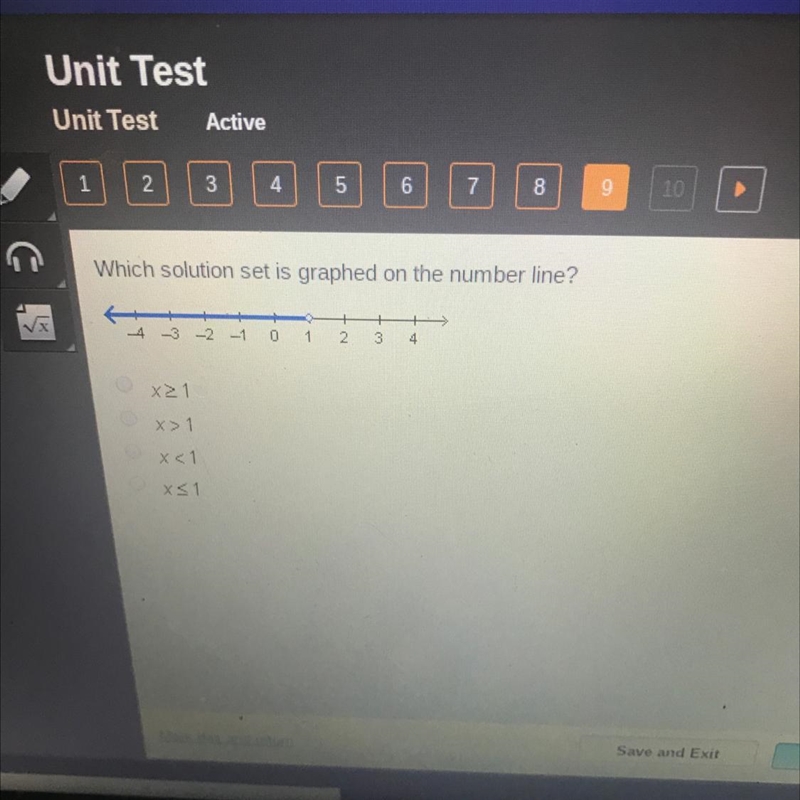 Which solution set is graphed on the number line? 4-3-210-example-1