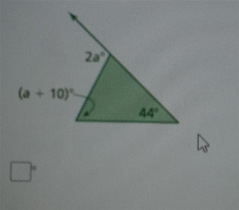 Find the measure of the exterior angle​-example-1