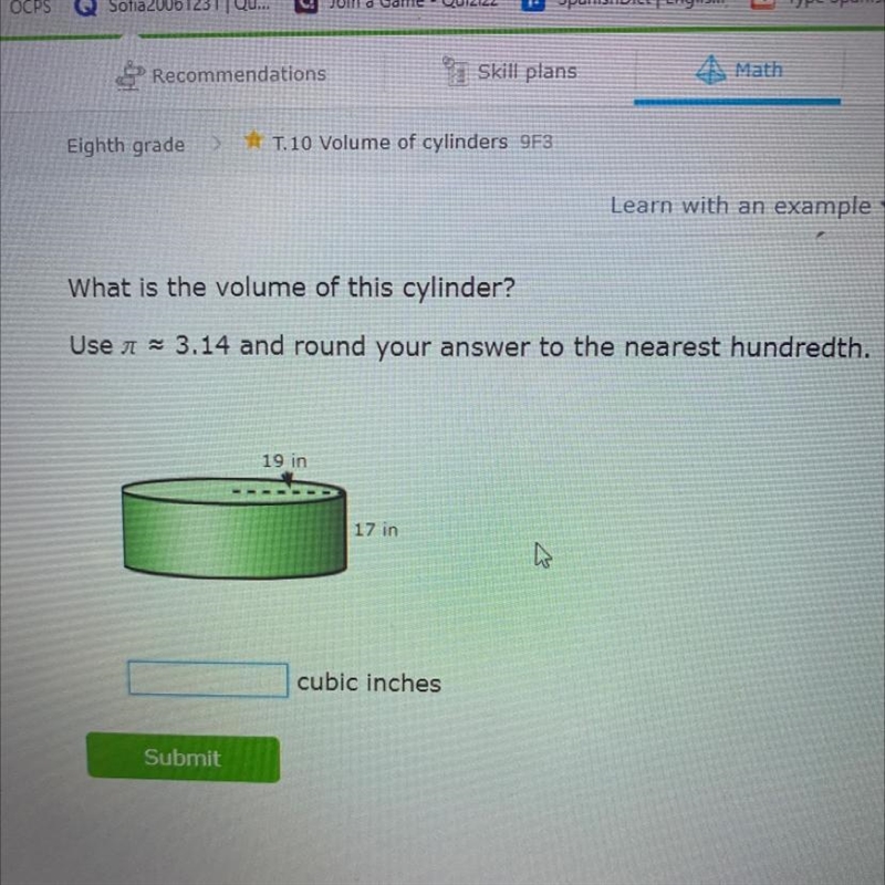 Use a ~ 3.14 and round your answer to the nearest hundredth.-example-1