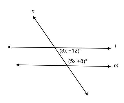 HELP PLEASE Lines l and m are parallel lines cut by transversal n. Angle R is measured-example-1