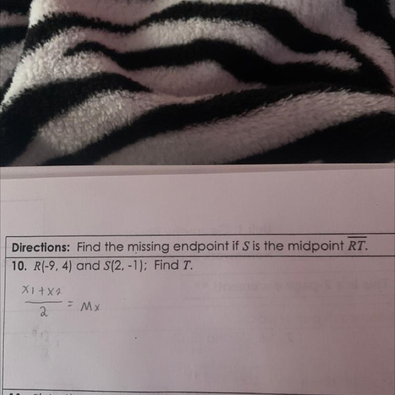 S(-4, -6) and T(-7, -3); Find R.-example-1