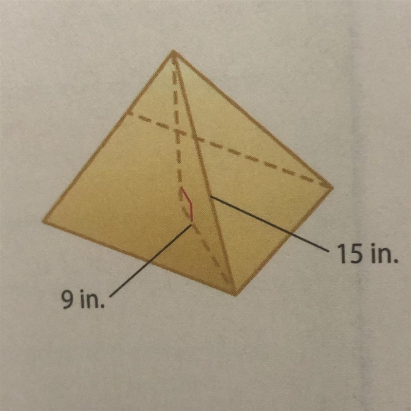 Merideth made a model of a pyramid like the one shown for history class. What is the-example-1