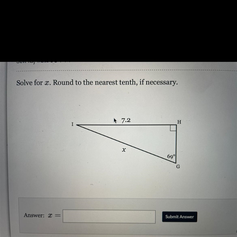 Solve for x round to the nearest tenth if necessary-example-1