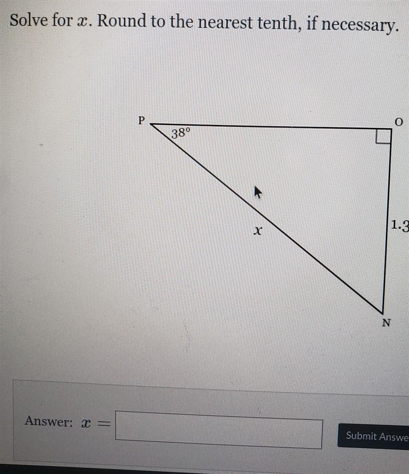 Solve for x. round to the nearest tenth, if necessary.​-example-1