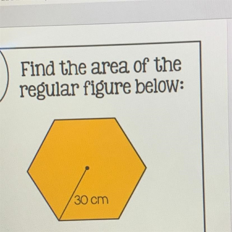 Find the area of the regular figure below: A) 2,338.3 cm B) 2.225.8 cm2 C) 2.190.1 cm-example-1