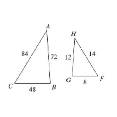 State whether or not each of the triangles are similar (use either AA, SSS, or SAS-example-1