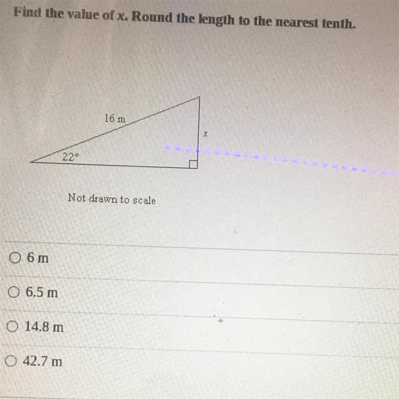 Find the value of x. Around the length to the nearest tenth.-example-1