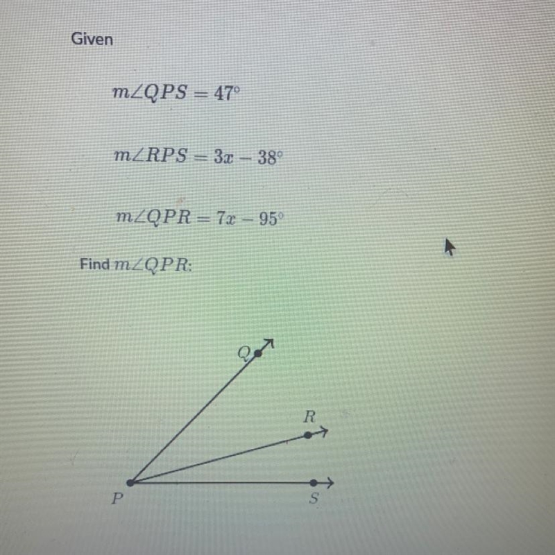 Find The number to the angle QPR-example-1