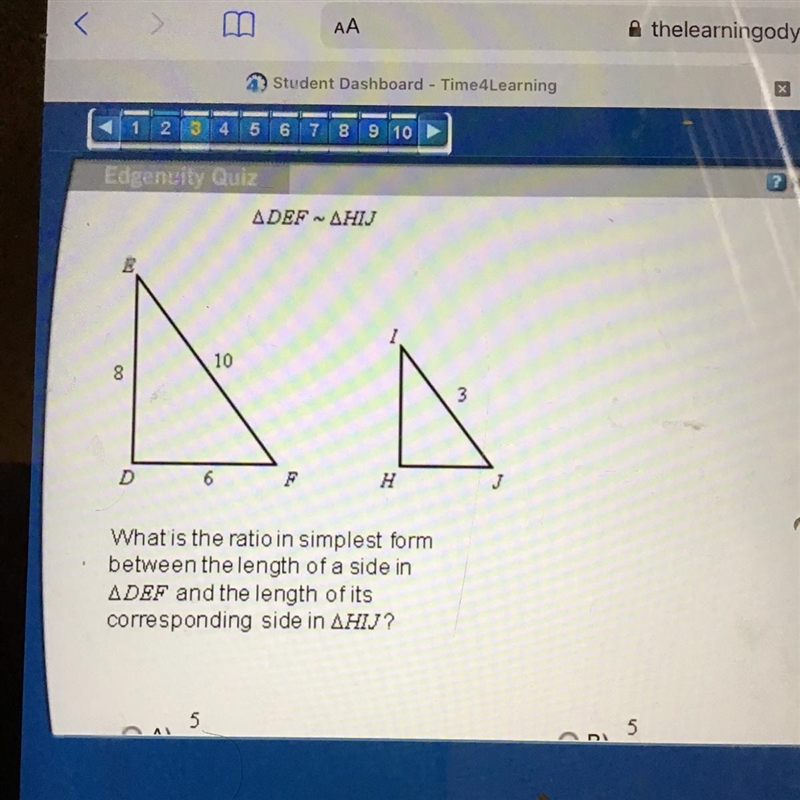 Please help me I don’t understand this stuff lol A) 5/3 B) 5/4 C)10/3 D)4/3-example-1