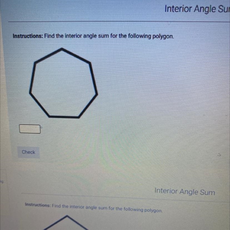 Find the interior angle sum for the following polygon-example-1