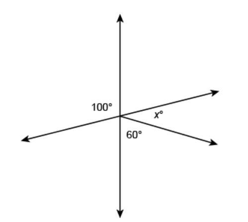 Write an equation that you can use to solve for x. Enter your answer in the box.-example-1