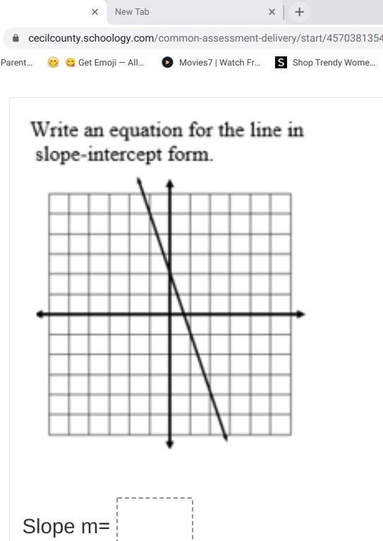 Write an equation for the line in slope-intercept form​-example-1