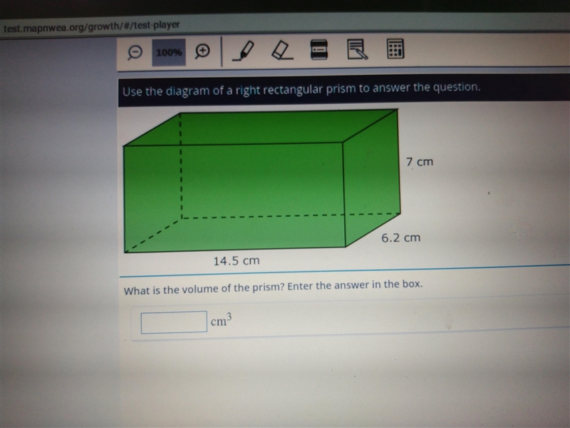 Use the diagram of a right rectangle prism to answer the question. what is the value-example-1