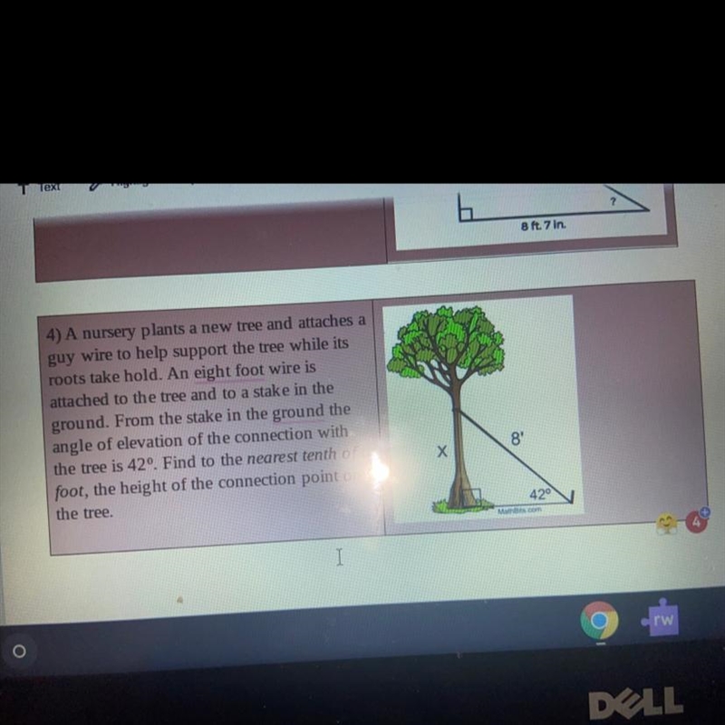 Could you help ? It says “ a nursery plants a new tree and attaches a guy wire to-example-1