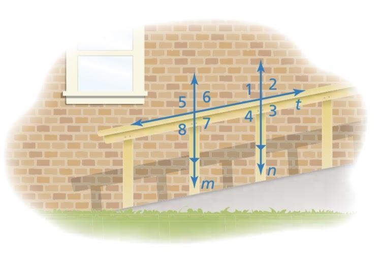 1. Identify the parallel lines. 2. Identify the transversal. 3. How many angles are-example-1