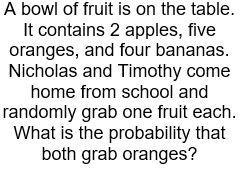 A bow of fruit is on the table. It contains 2 apples, five oranges, and four bananas-example-1