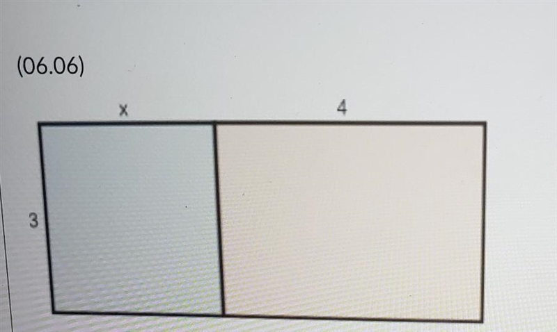 (06.06) 4 3(x + 4) represents the area of the rectangle above. Which expression below-example-1