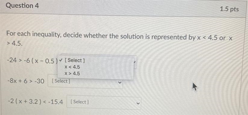 All of them say X<4.5 and X>4.5-example-1