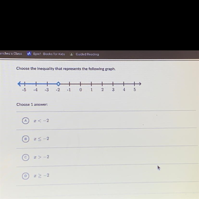 Choose the inequality that represents the following graph.-example-1