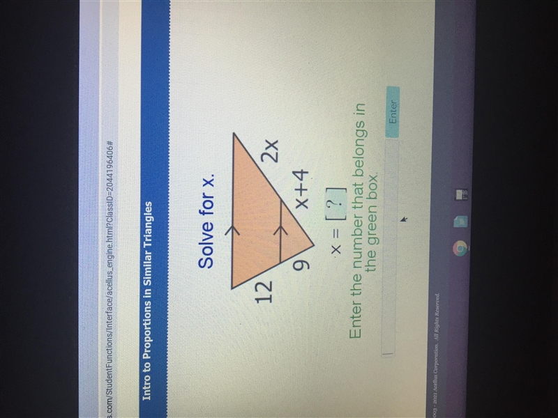 Can someone please solve for X I need help-example-1