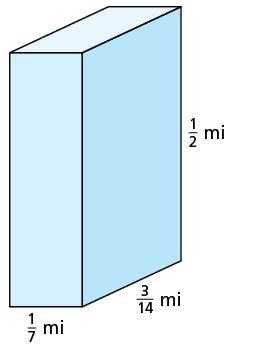 Find the volume of the prism. Write your answer as a fraction.-example-1