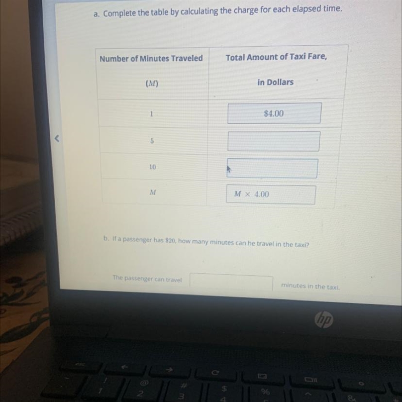 (I forgot to place the picture) A local taxi company charges a base fare of $3.20. The-example-1