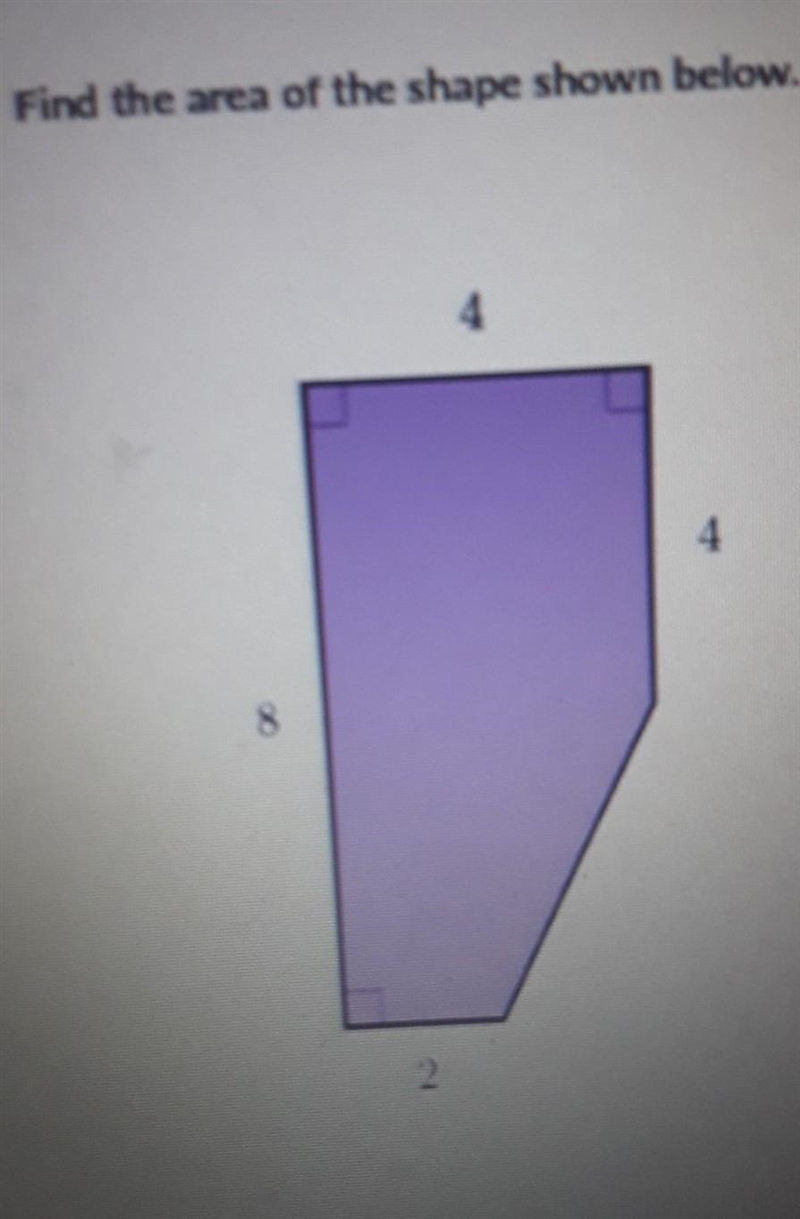 Help ILL GIVE TONS OF POINTS NO LINK OR I REPORT find the area of the shape shown-example-1