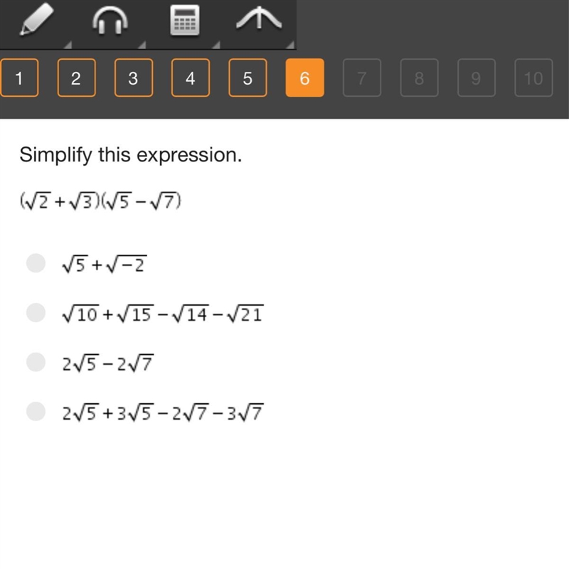 Simplify this expression. ￼I need u again pls-example-1