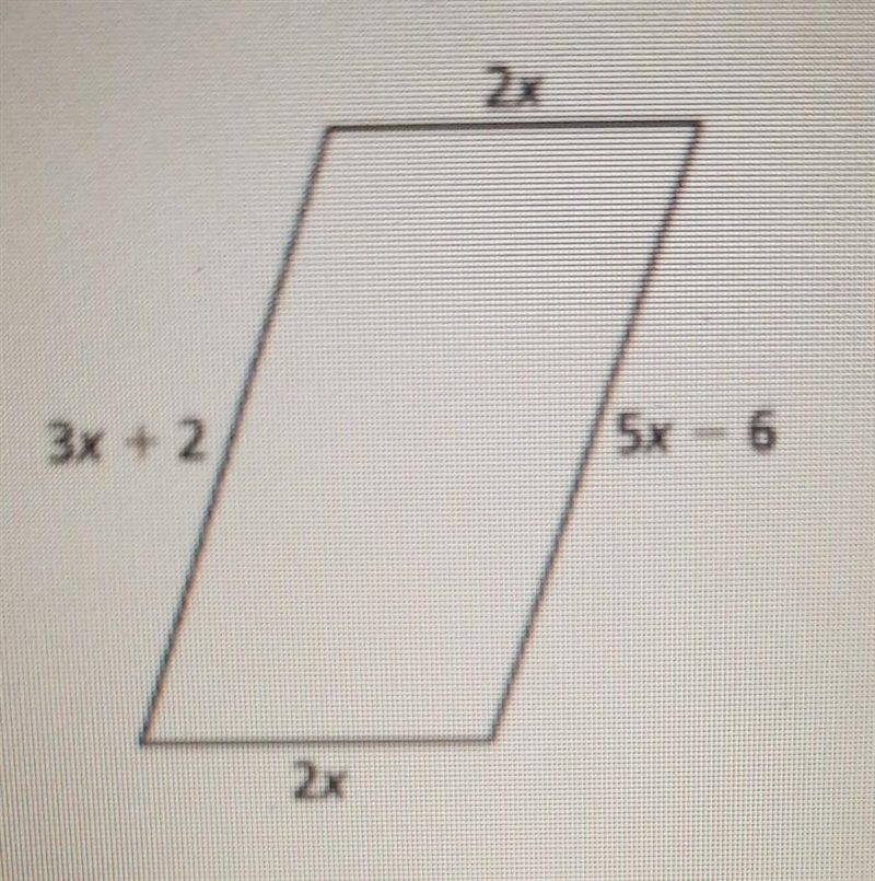 Find the value of x that makes the quadrilateral a parallelogram ​-example-1