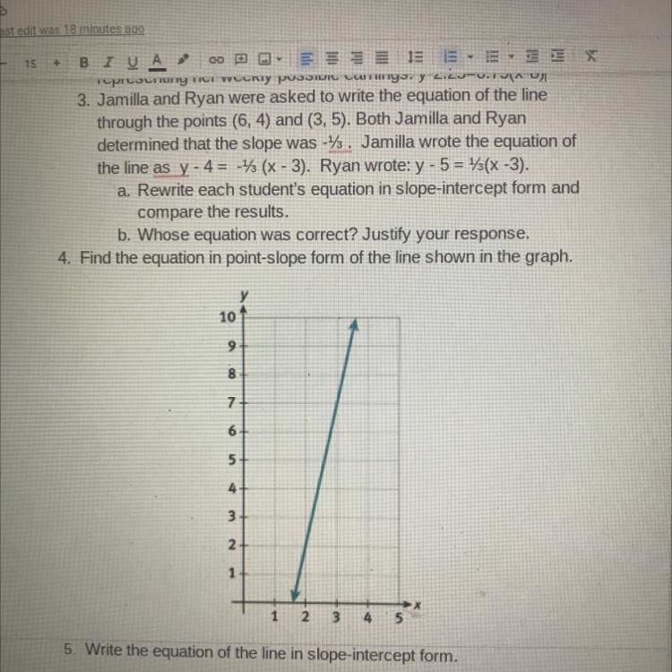 Someone help plz this is do tonight plzzzz Find the equation in point-slope form of-example-1