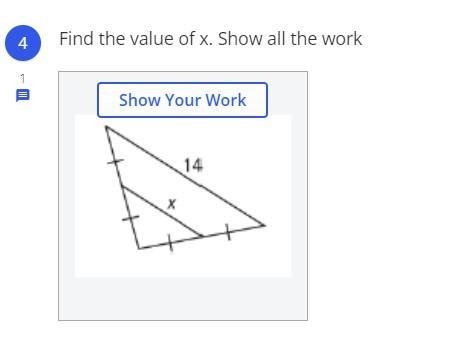 TASAP HELP + 50 POINTS Find the value of x. Show all the work-example-1