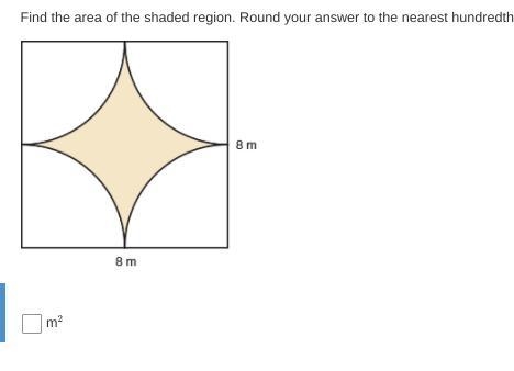 Find the area of the shaded region. Round your answer to the nearest hundredth. m-example-1