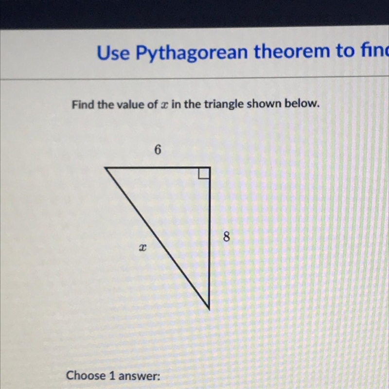 Find the value of x in the triangle shown below choose 1 answer-example-1