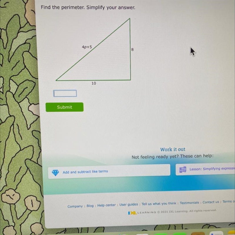 Find the perimeter. Simplify your answer.-example-1