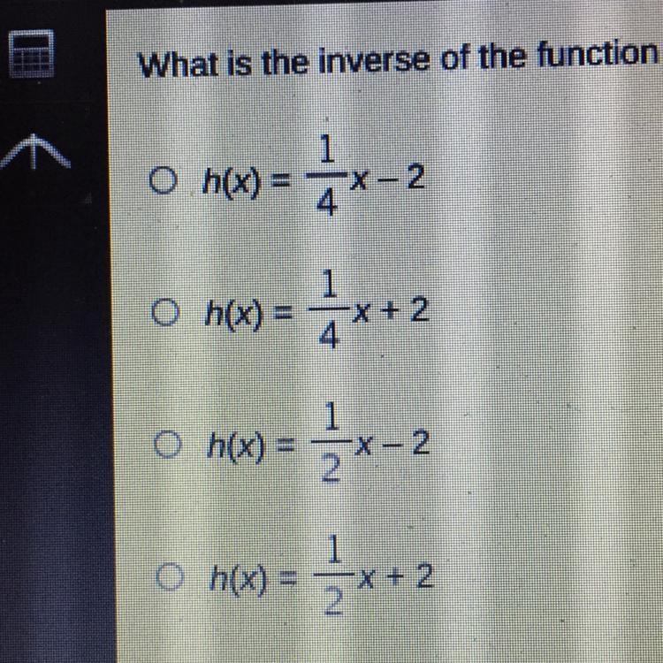 What is the inverse of the function f(x)=4x+8?-example-1