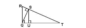 What point is the projection of Q on ? R S T-example-1